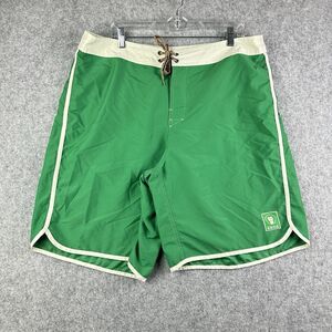 Howler Bros Board Shorts Swim Trunks Mens 38 Green Flap Pocket Preppy Beach 9.5"